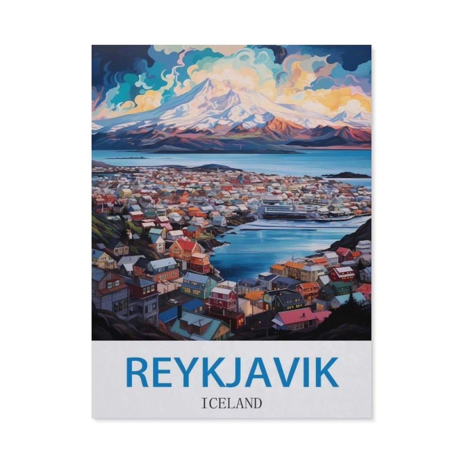 BEAYODKP Reykjavik Iceland，Diamond Painting Kits for Adults - 5D Diamond Painting Kit Full Drill, Diamond Art Kits for Home Wall Decor（30 x 40 cm/11.81 x 15.74 inches）-CN14