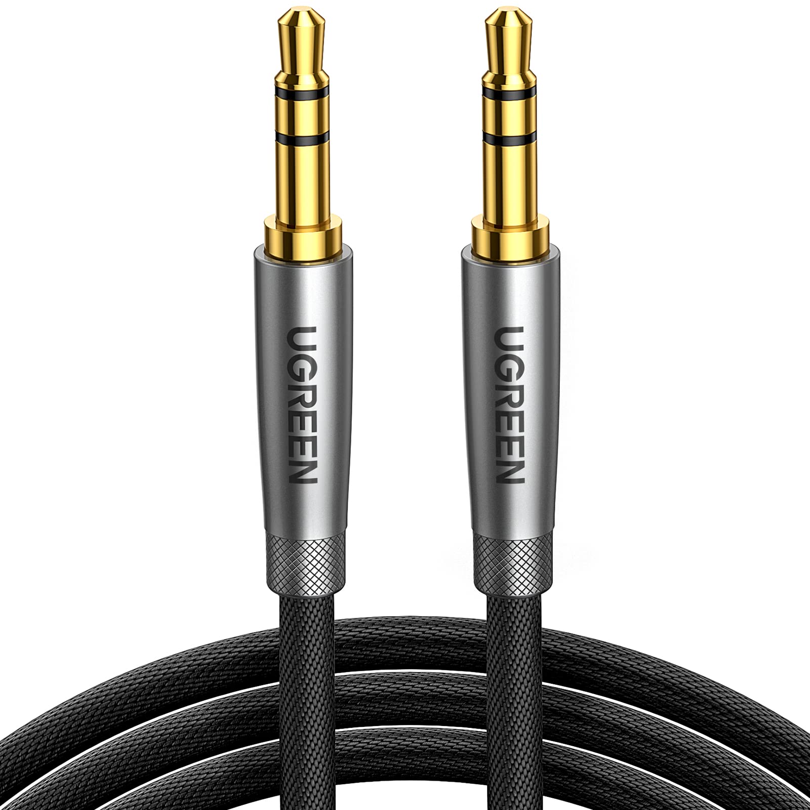 UGREEN 3.5mm Audio Cable Aux Cable 2M Braided Male to Male Stereo Auxiliary Aux Jack Compatible for iPhone, iPad, Samsung Smartphones, Tablets Car Home Stereos, Beats Bose Sony Headphones Speaker