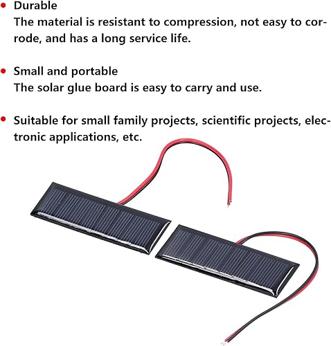 Miniatura 7 de 2 paneles solares de 4 voltios, panel solar portátil, panel solar flexible de polisilicio con alambre electrónico placa solar de polisilicio para