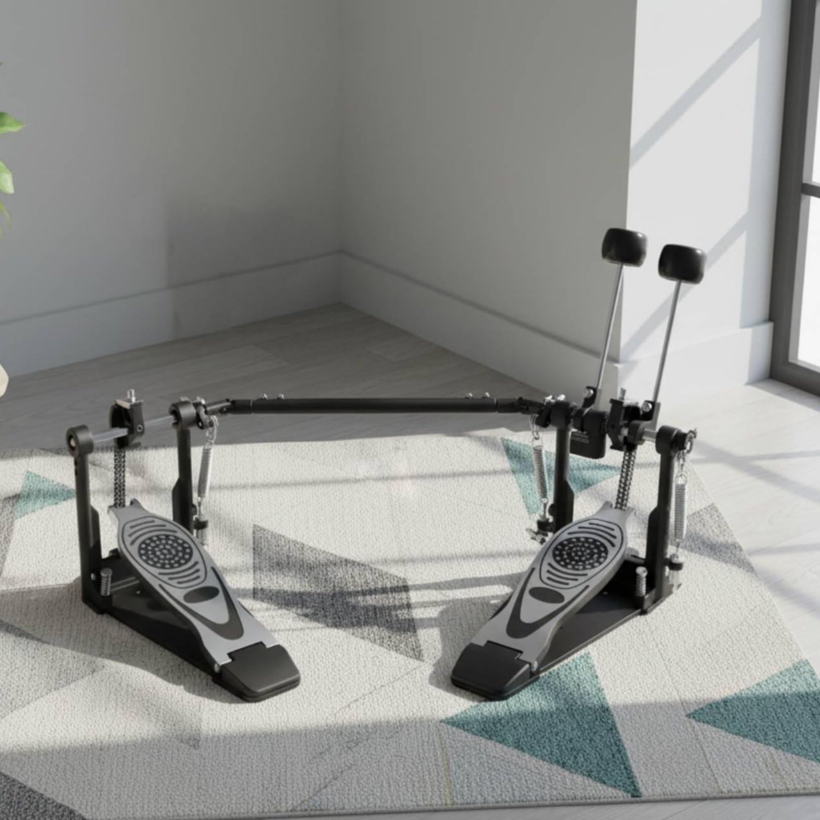 Drum Pedal Pedale Batteria Pedale Grancassa Doppia Catena Pedale Doppio in Lega con Controllo Precisione Regolazioni Molla E Battente Piastra