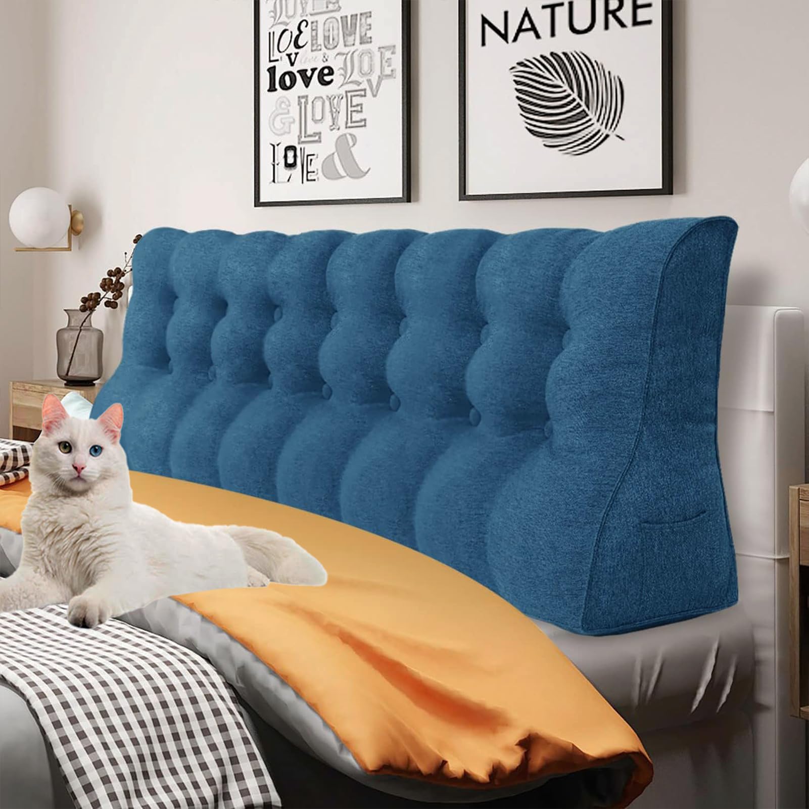 Grote steun Hoofdeinde Kussen, Positionering Ondersteuning Lezen Rugleuning, Wig kussen voor Dagbed Stapelbed Bank (Color : E, Size : 200 * 20 * 50CM
