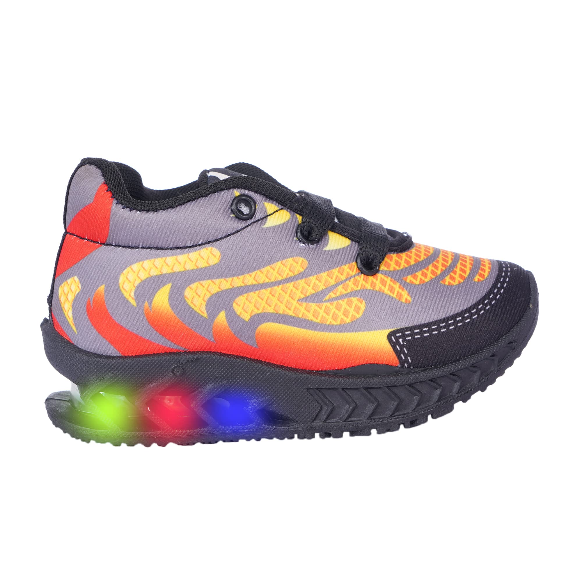 BUNNIES Baby Boys and Baby Girls LED Leight Indian Walking Shoes (1-5 Years) (Black, Numeric_10) 2