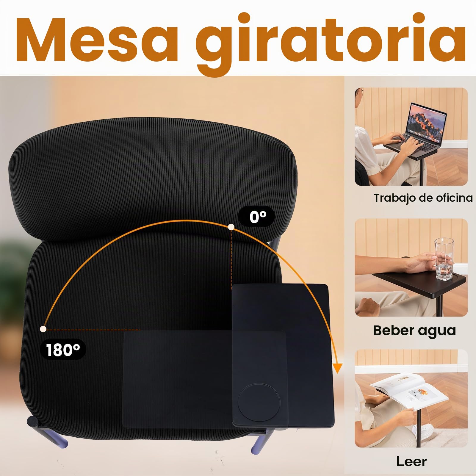 COMHOMA Sillón de Relax Moderno con Patas de Metal, sofá Individual para salón, Dormitorio, jardín, Color Negro