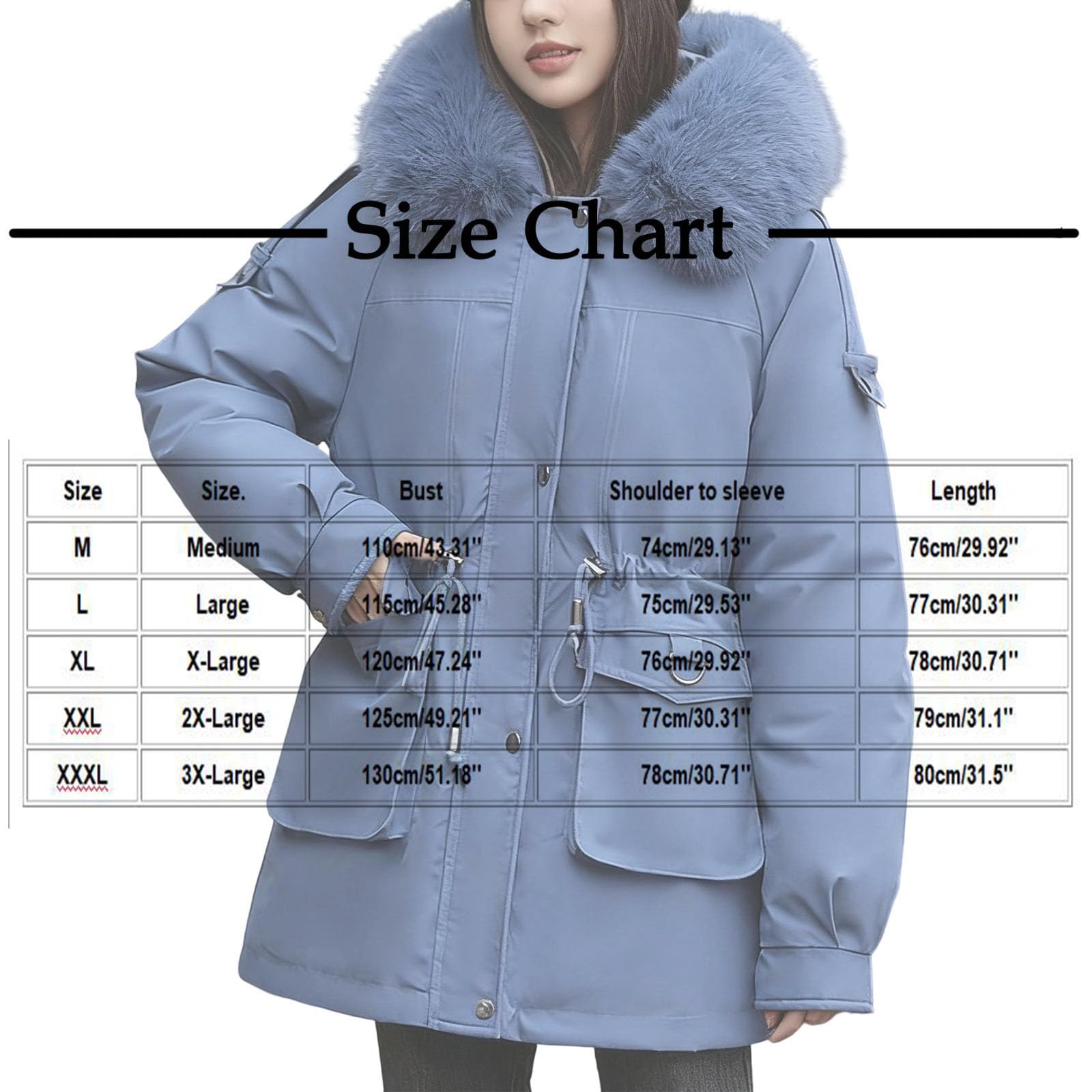 Abrigo Mujer Parka Largo con Capucha Niñas Adolescentes Abrigo Algodón Manga Larga Gruesa Chaqueta Acolchada con Cremallera de Invierno Cálido Parkas a Prueba de Viento con Bolsillos Outwear Termico
