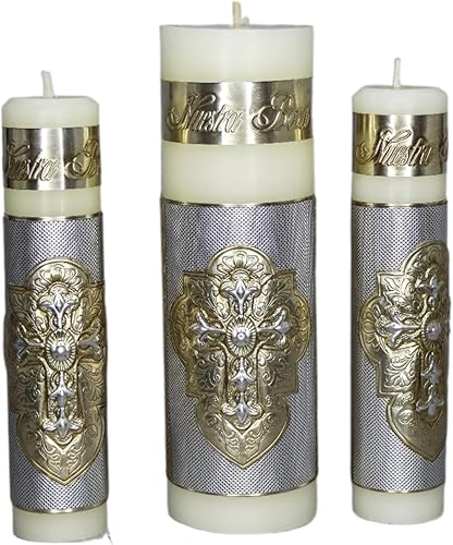 A&C Quinceañeras and More Virgen de Guadalupe Unity Candles Wedding Set Unity candles Set of 3 for wedding Ceremony Candles for Wedding velas de