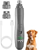 Dog Nail Grinder with LED Light – Quiet 2-Speed Pet Nail Trimmer for Small & Medium Dogs and Cats – Low Vibration Professional Nail File for Painless Claw Grooming