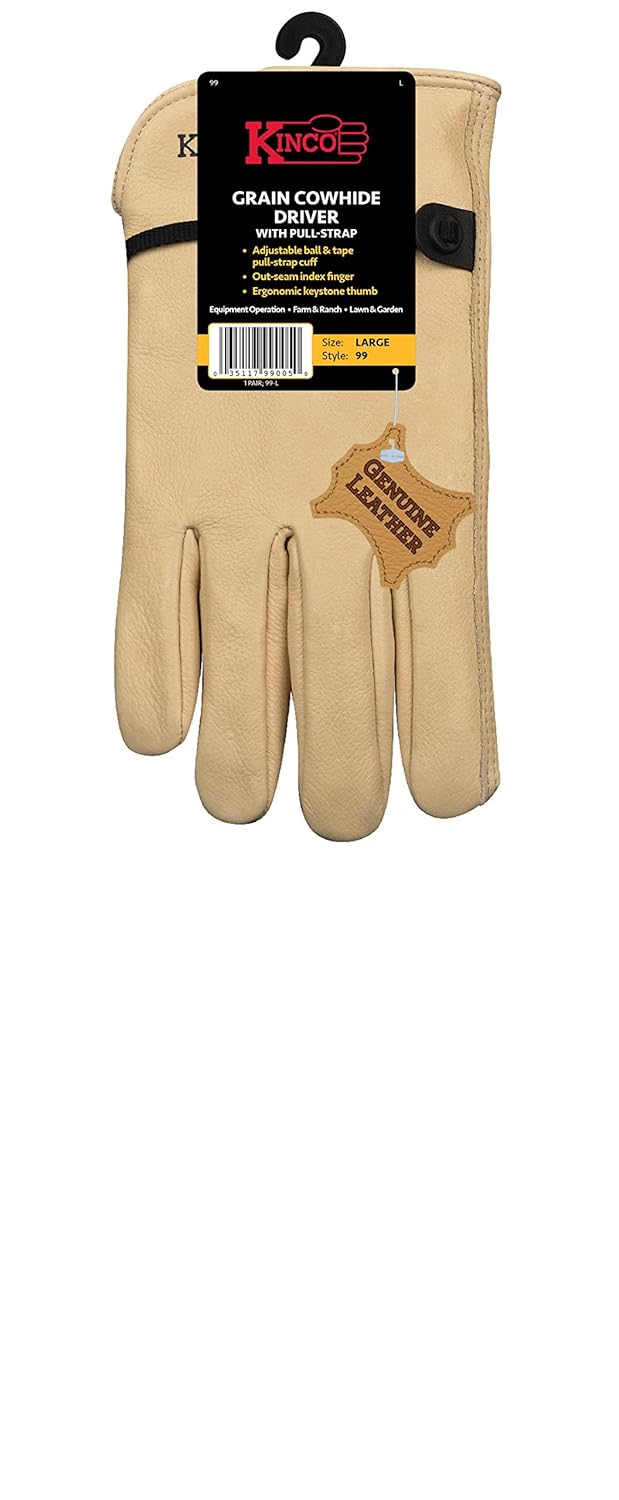 Kinco Grain Cowhide Driver with Pull-Strap