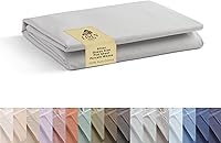 Vista 50 de Sábanas de 100% algodón percal, tamaño King, 1 sábana encimera, ropa de cama fresca, resistente y transpirable, blanco