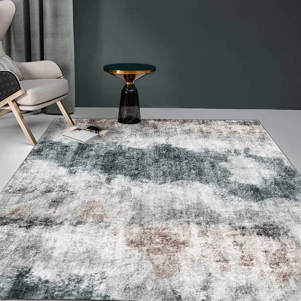 QJDTZMD Alfombra Moderna para Salon Dormitorio Habitación Grande Alfombrillas Interior,Antideslizante Gris Verde Oscuro, 180 x 270 cm