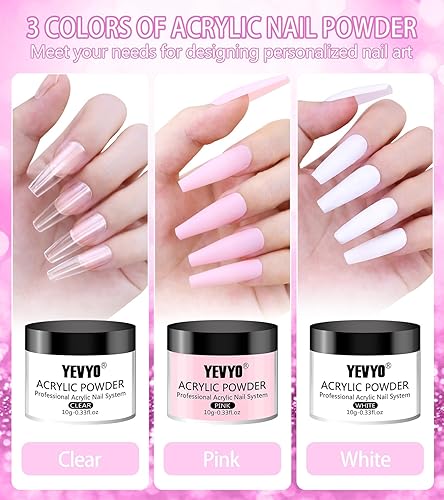 Miniatura 3 de Kit de uñas acrílicas con taladro de uñas y luz UV, kit profesional de uñas acrílicas con todo para principiantes, juego de 24 monómeros de polvo
