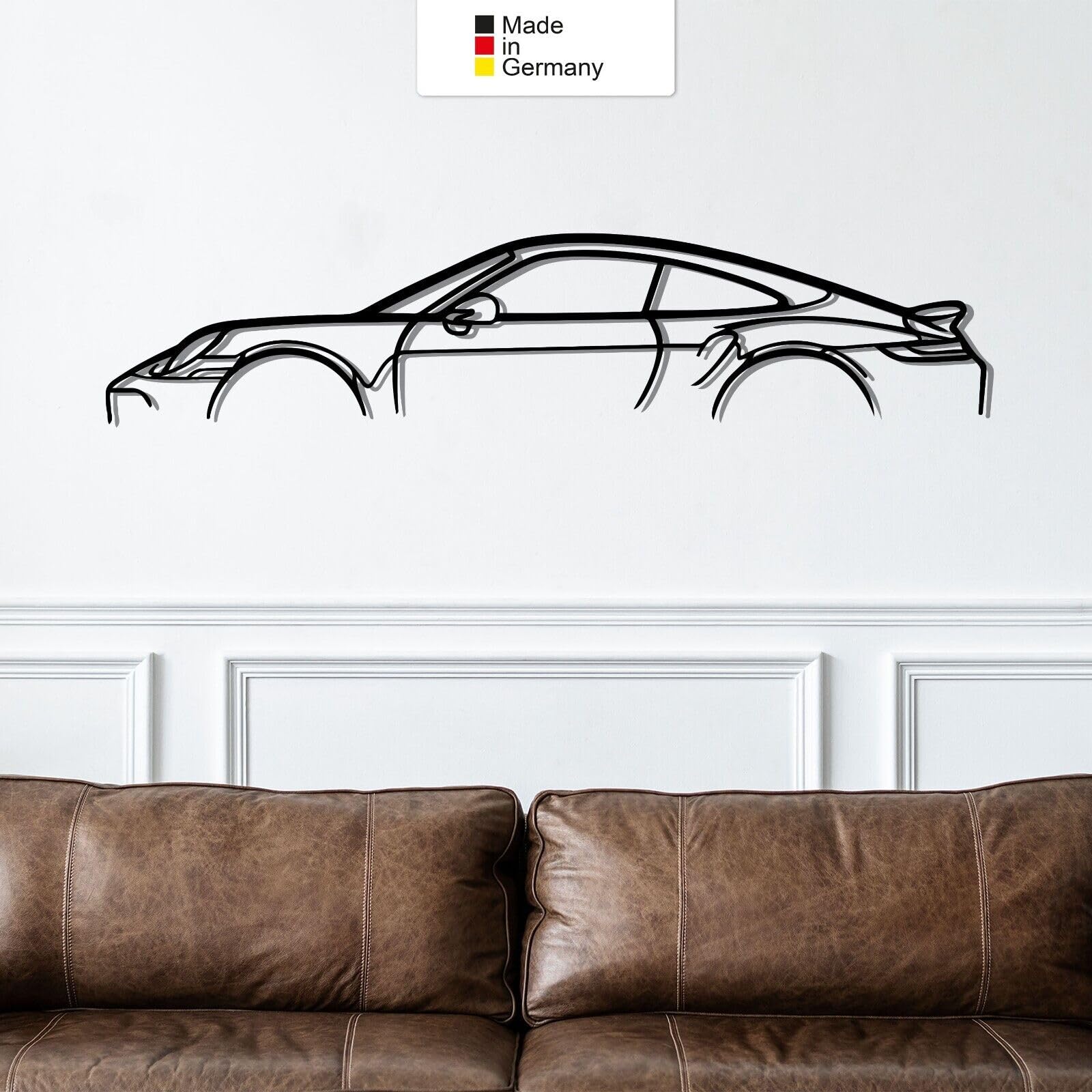 Para Porsche 911 - Cuadro de pared de metal para coche, silueta de coche, arte de pared de metal (tamaño: 100 cm)