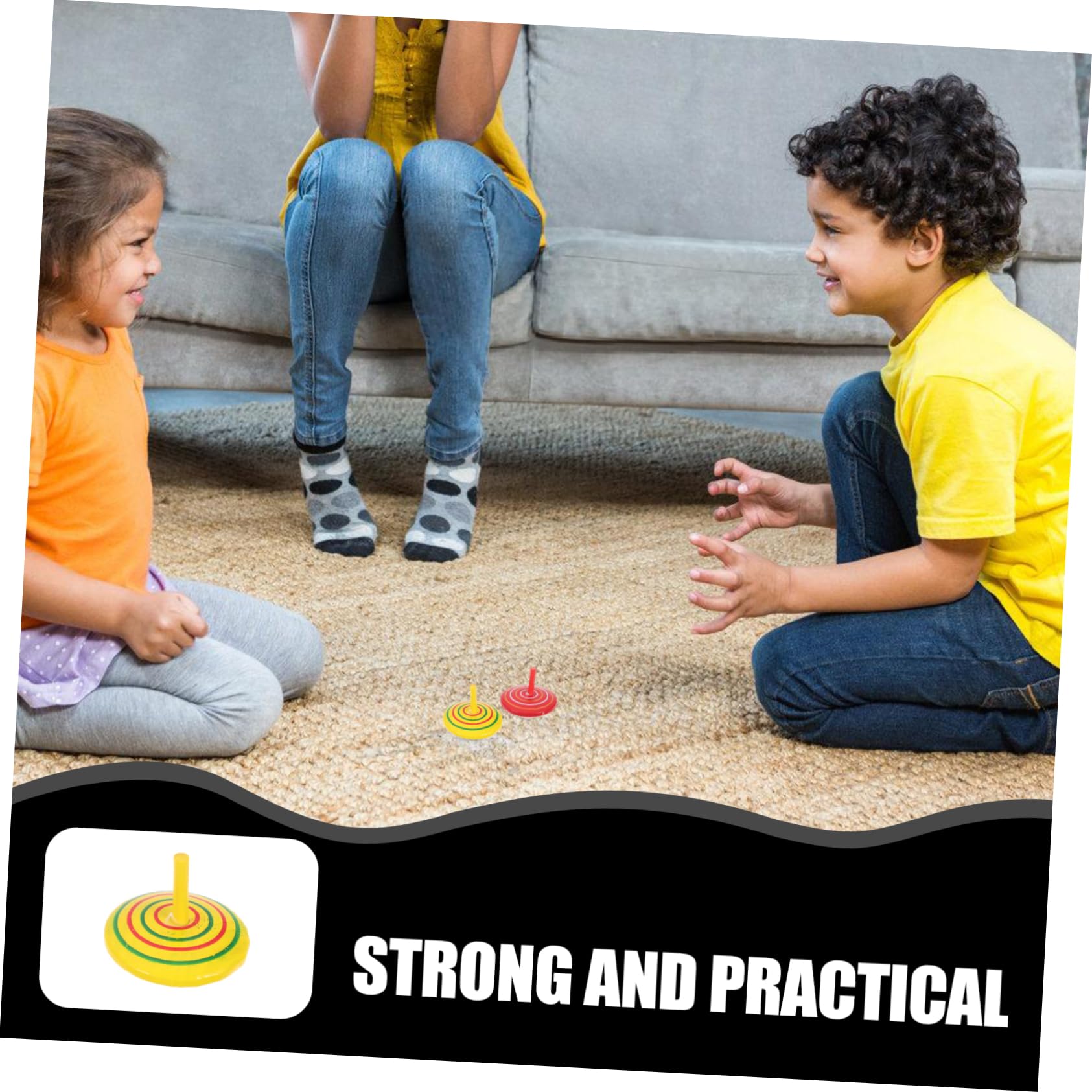 VANZACK 25Pcs Wooden Small Tops Educational Decompression for Random Color Spinning Tops for Hand Eye Coordination and Creativity