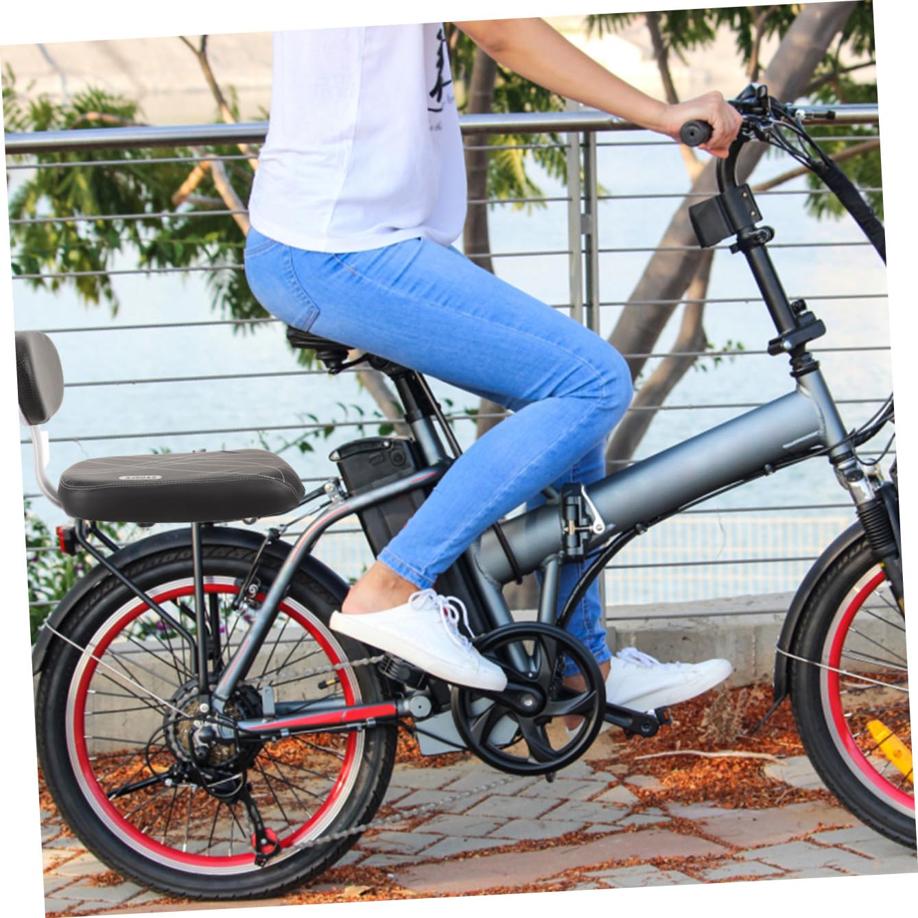 TOYANDONA Cuscino Sedile Posteriore per Bicicletta in Schiuma e Pelle Supporto per Mountain Bike Accessori Comfort per Ciclismo