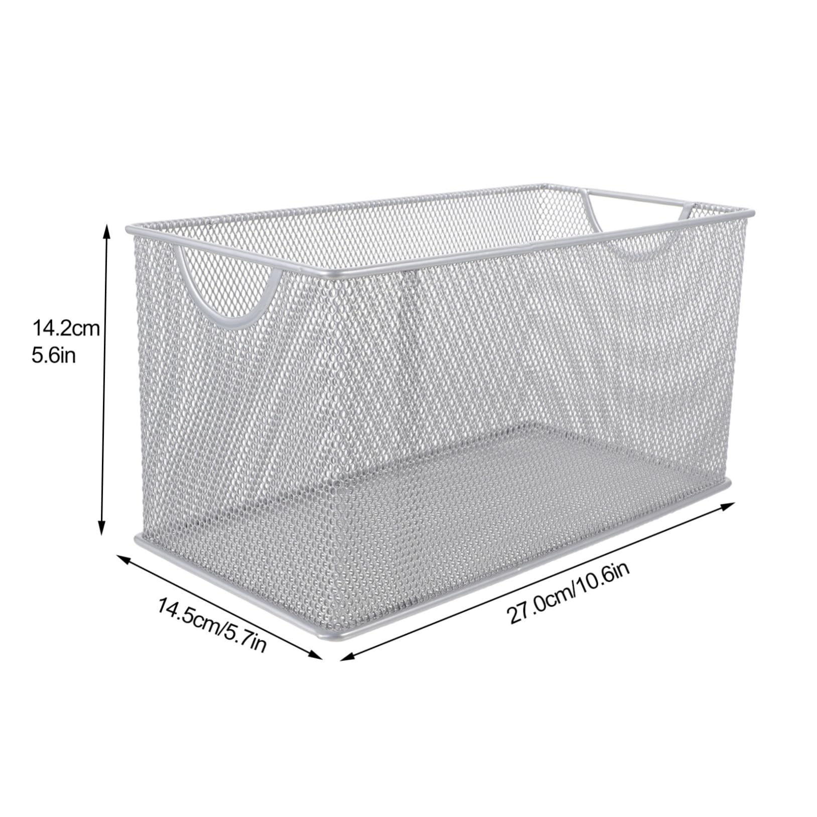 Gatuida Double Handle Metal Storage Basket for Dvd and Cd Elegant Wire Design Space-saving Desktop Organizer Versatile Home