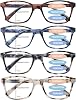 4 Pack Lentes de lectura progresivos multifocales para mujer y hombre con bisagra de resorte y bloqueo de luz azul 1
