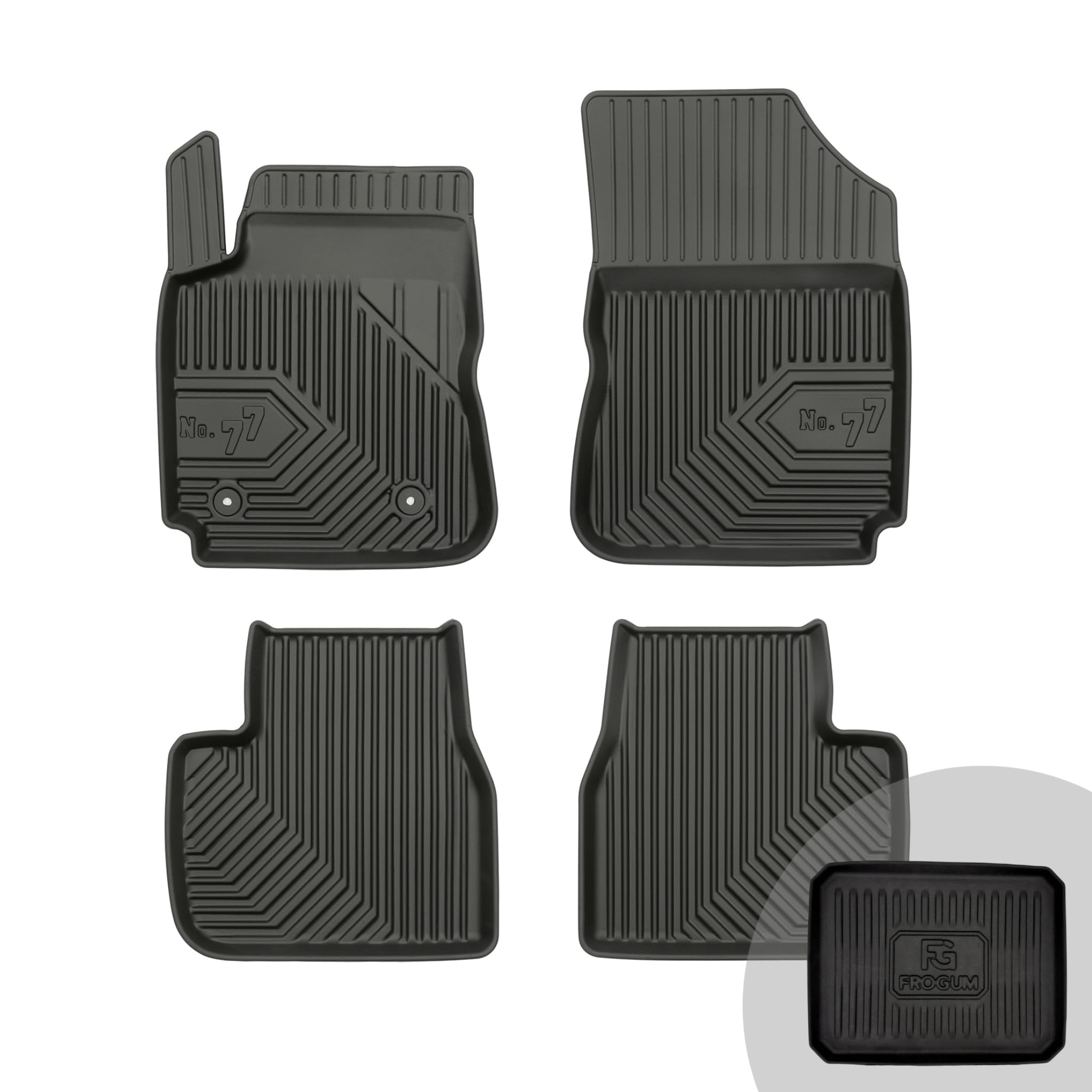 FROGUM No.77 Alfombrillas para Coche Alfombras para Citroën C4 Cactus 2014-2020 | Borde Alto | para Todo el año | Tamaño