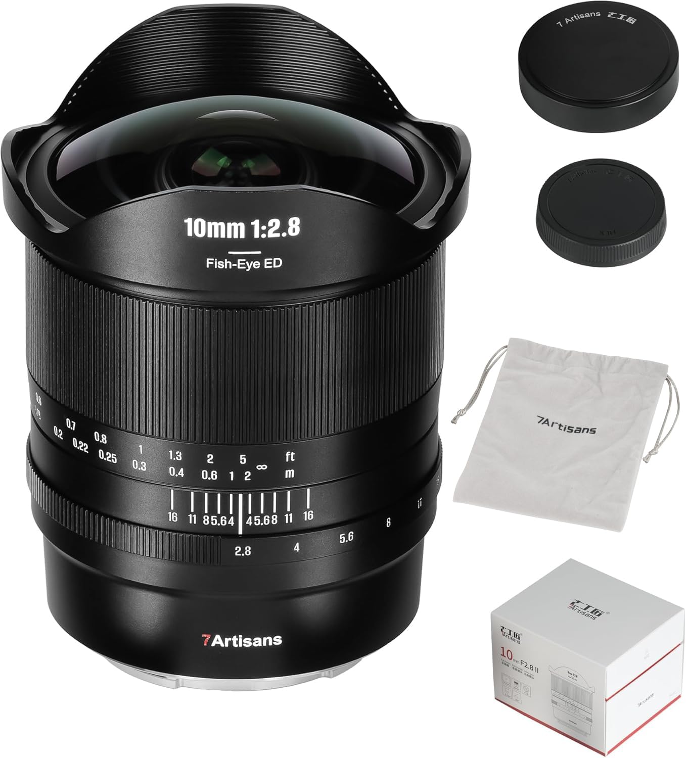 7artisans 10mm F2.8 II Full Frame Ultra Wide Angle Fisheye Lens 185°Manual Focus for Sony E-Mount Mirrorless Cameras A7/A7R/A7S/A7II/A7RII/A7SII/A9/