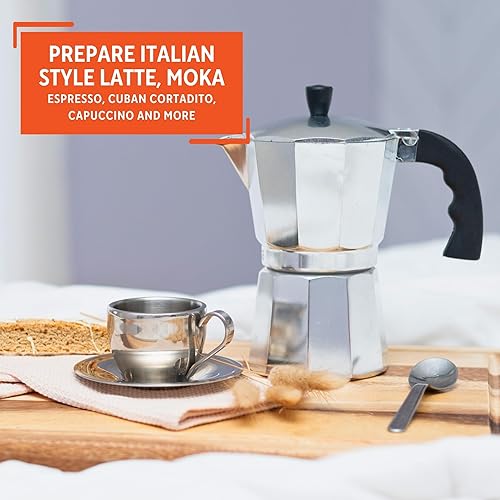 Miniatura 32 de IMUSA USA B120-41V - Cafetera de aluminio para estufa de café expreso, 1 taza, color plateado Plateado,Aluminio,color fantasía