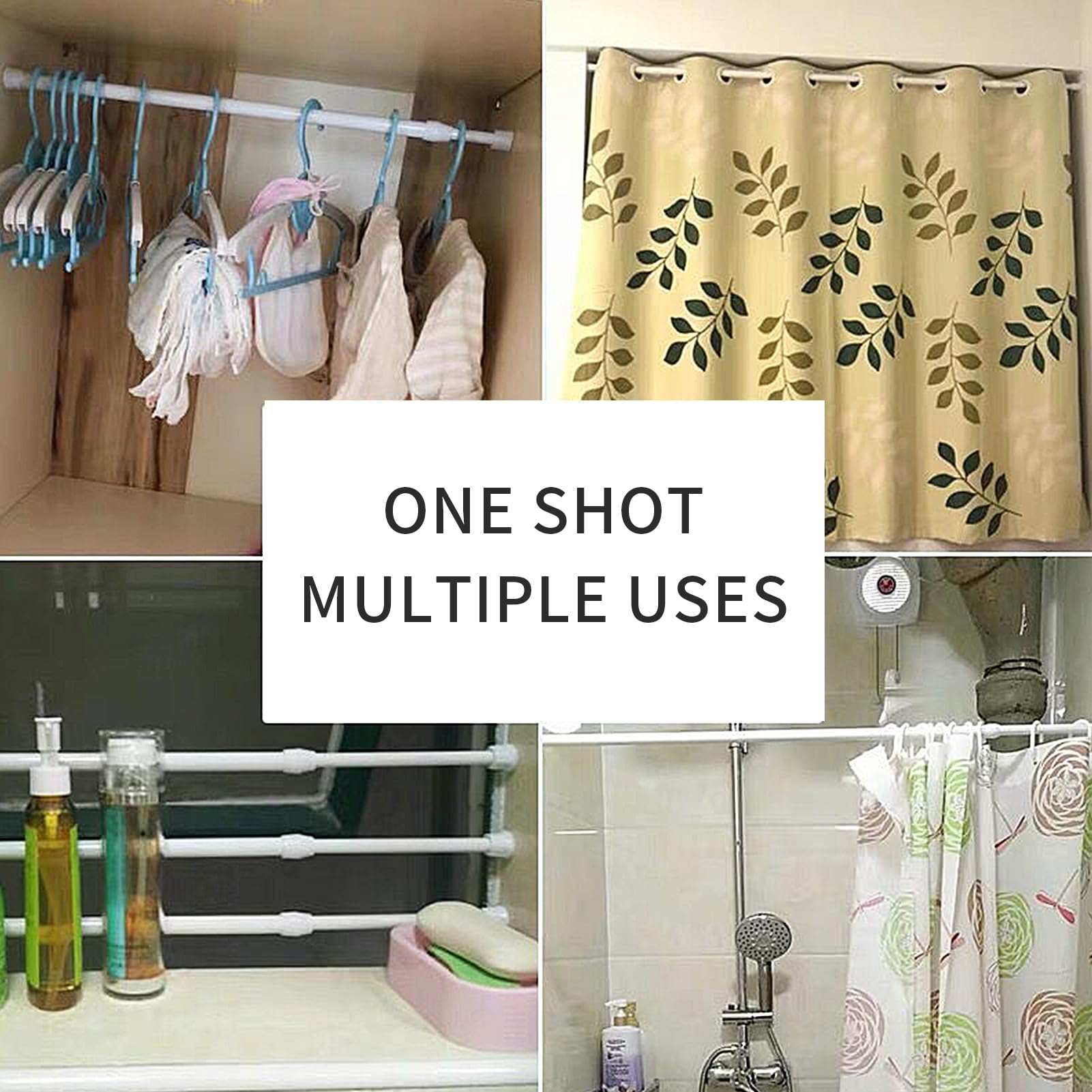 HIAKDOFT Barra De Cortina Extensible Ajustable Sin Taladro 30-50