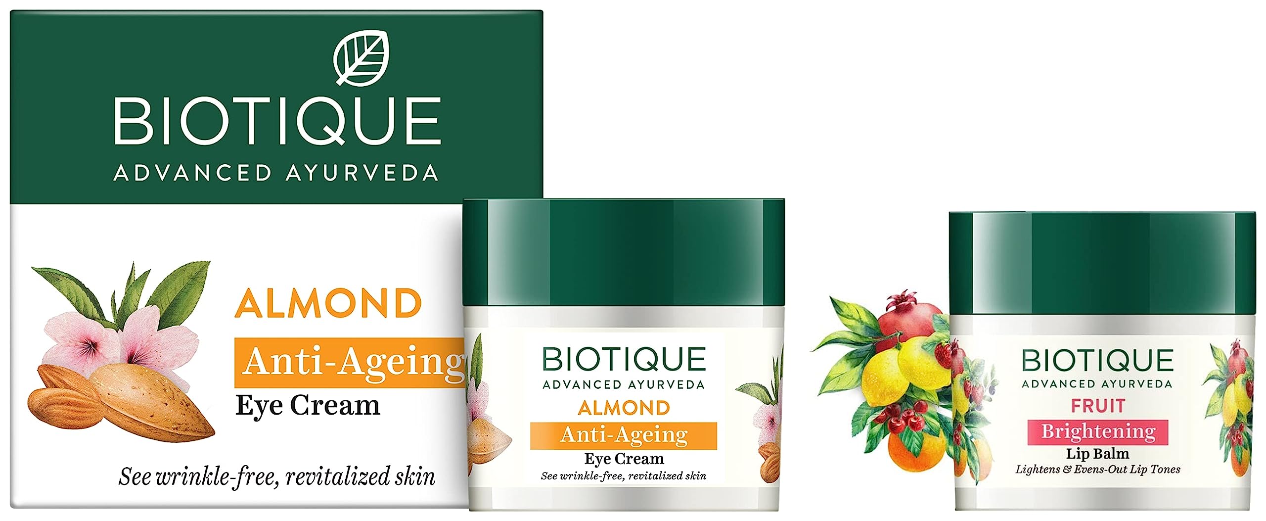 Biotique Bio Fruit Whitening Lip Balm, 12g And Biotique Bio Almond Soothing And Nourishing Eye Cream, 15g-image-33
