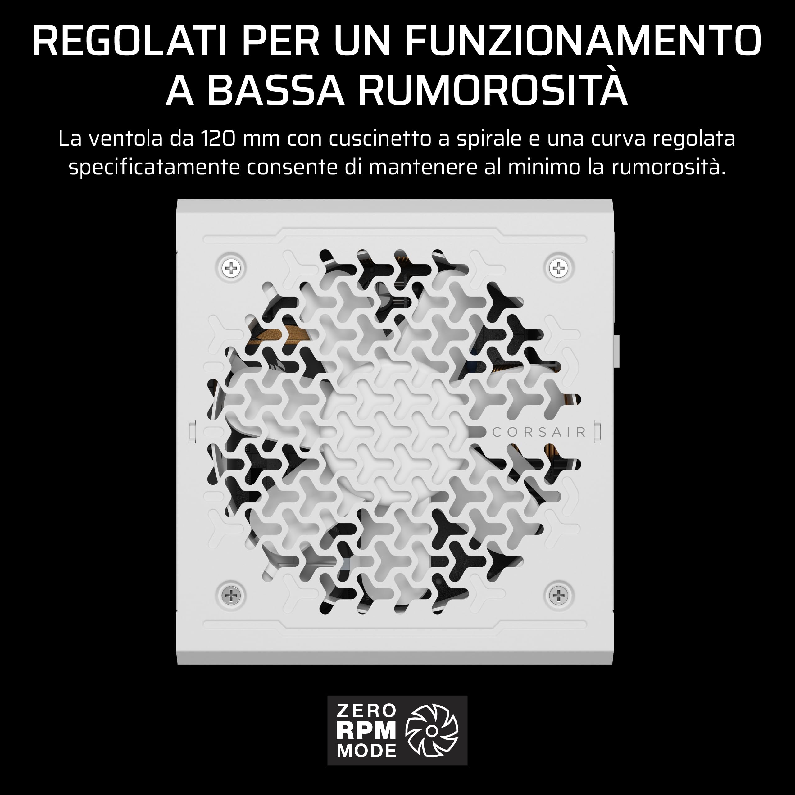 CORSAIR RM750e (2025) Alimentatore ATX Completamente Modulare a Basso Rumore con Cavo 12V-2x6 – Compatibile con ATX 3.1 e PCIe 5.1, Efficienza Cybenetics Gold, Condensatori a 105°C – Bianco