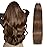 SUYYA Tape in Hair Extensions Human Hair Chocolate Brown Remy Human Hair 18 inches 50g 20pcs Straight Seamless Skin Weft Tape in Human Hair Extensions(18 inches 4 Dark Brown)