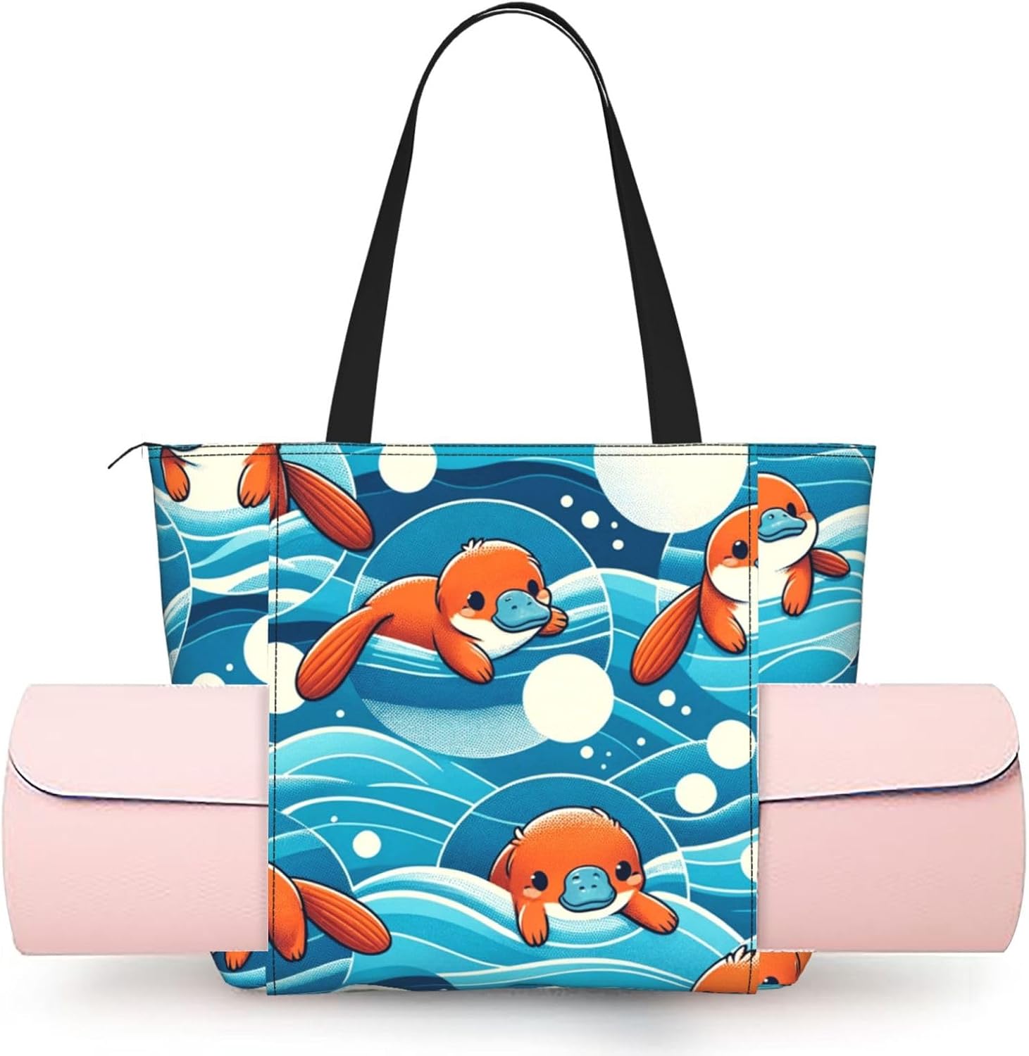 Women Cute-Platypuses Yoga Mat Bag Gym Tote