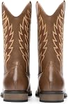 Bruno Marc Men's Cowboy Boots Embroidered Western Boots Square Toe Boots