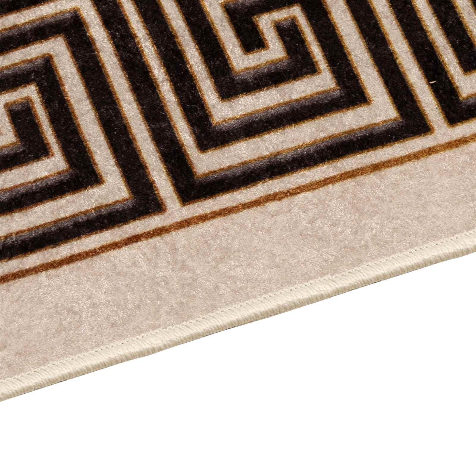 Marsa Tapis de sol - Noir - 50 x 100 cm - Polyester - PVC - Antidérapant - Lavable - Moderne - Pour salon et chambre à coucher