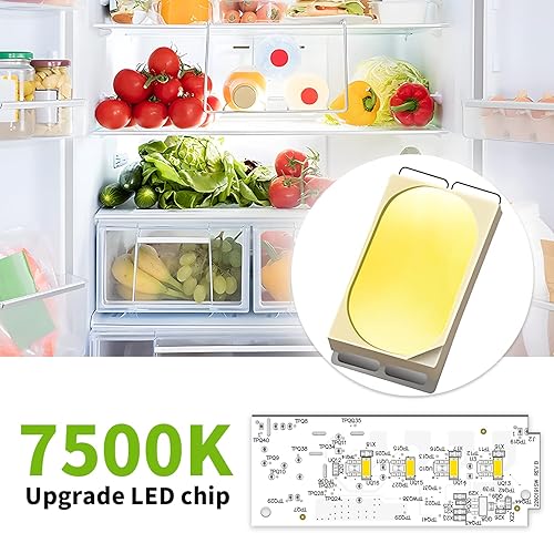 Miniatura 4 de Repuesto de luz LED para refrigerador W10515058 W10515057 compatible con Whirlpool Kenmore Maytag, cubierta de plástico no incluida, 4 unidades en