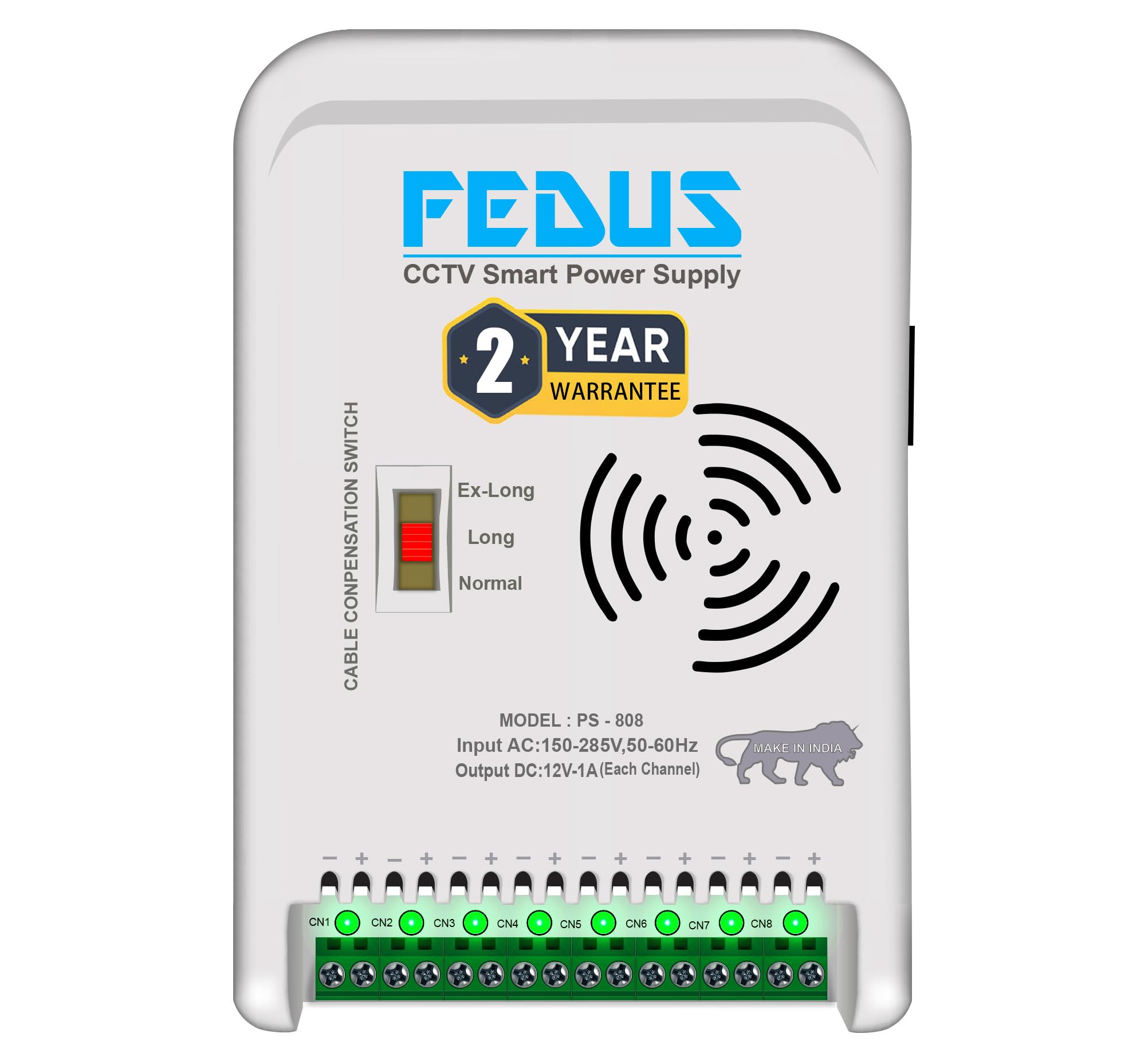 FEDUS 8 Channel SMPS for CCTV, Power Supply Adapter up to CCTV Security Cameras SMPS, Video Surveillance Camera System, Dome, Bullet