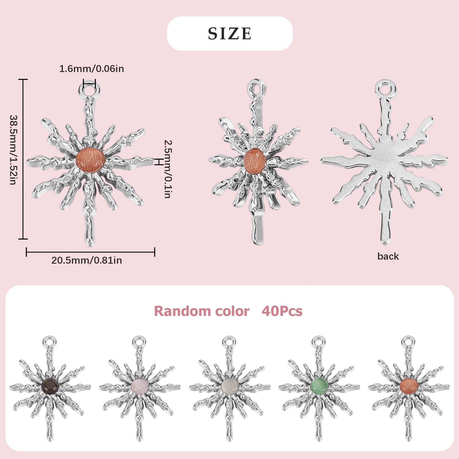 SUNNYCLUE 40 Pcs 2 Styles Breloques Tournesol Breloque Plante En Vrac