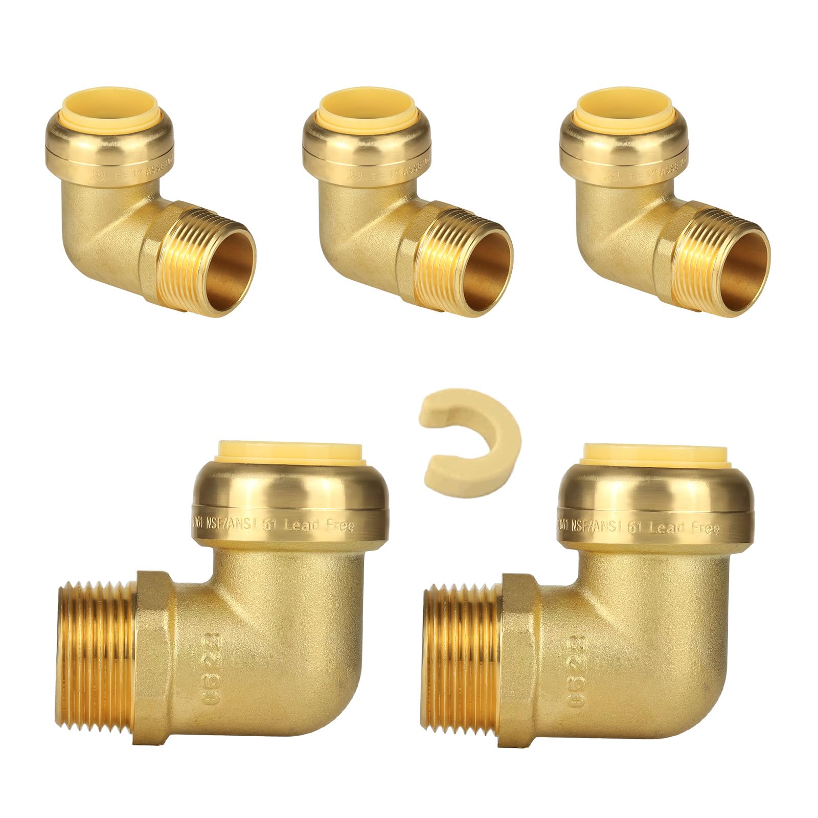 Raccord coudé fileté mâle NPT EFIELD 2,5 cm pour tube Pex et Cuivre avec outil