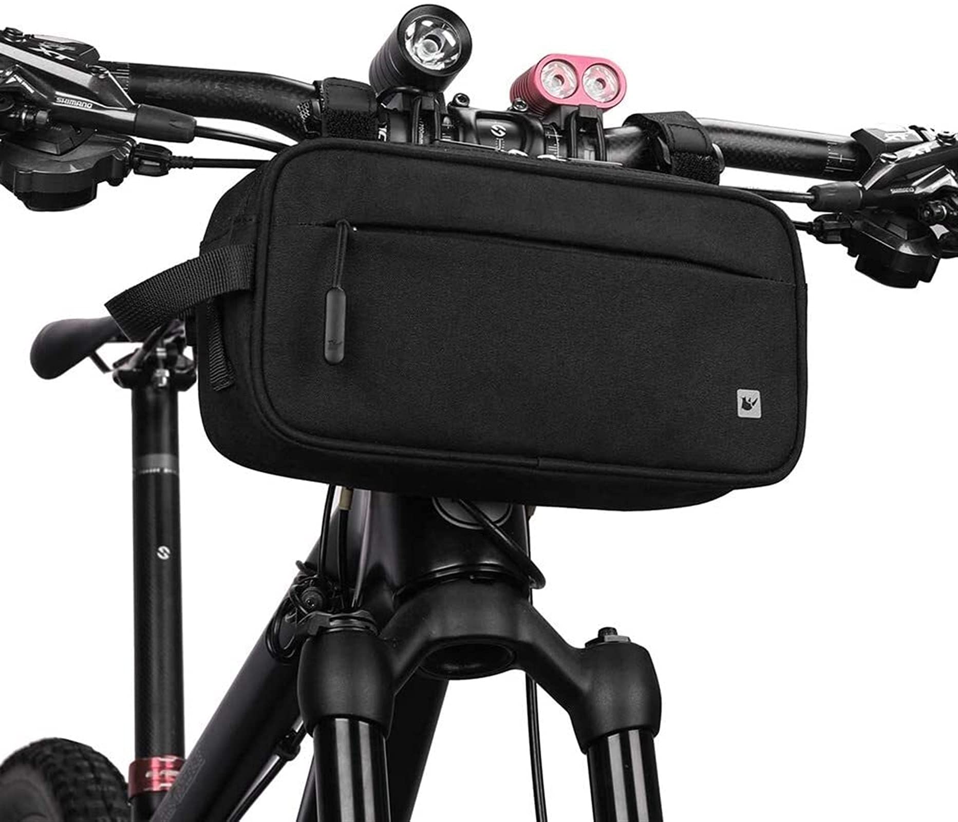 Borsa Anteriore della Bicicletta con Funzione Idrorepellente, Borsa a Tracolla Frontale Triangolo con Triangolo con Triangolo (2 PCS)(Black)