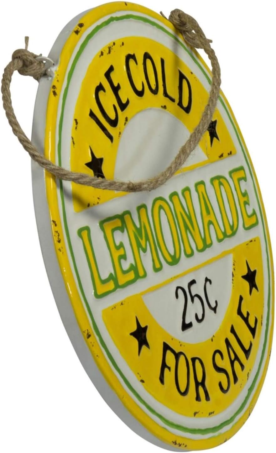 VIP Lemonade for Sale Sign Round Metal Sign with Rope