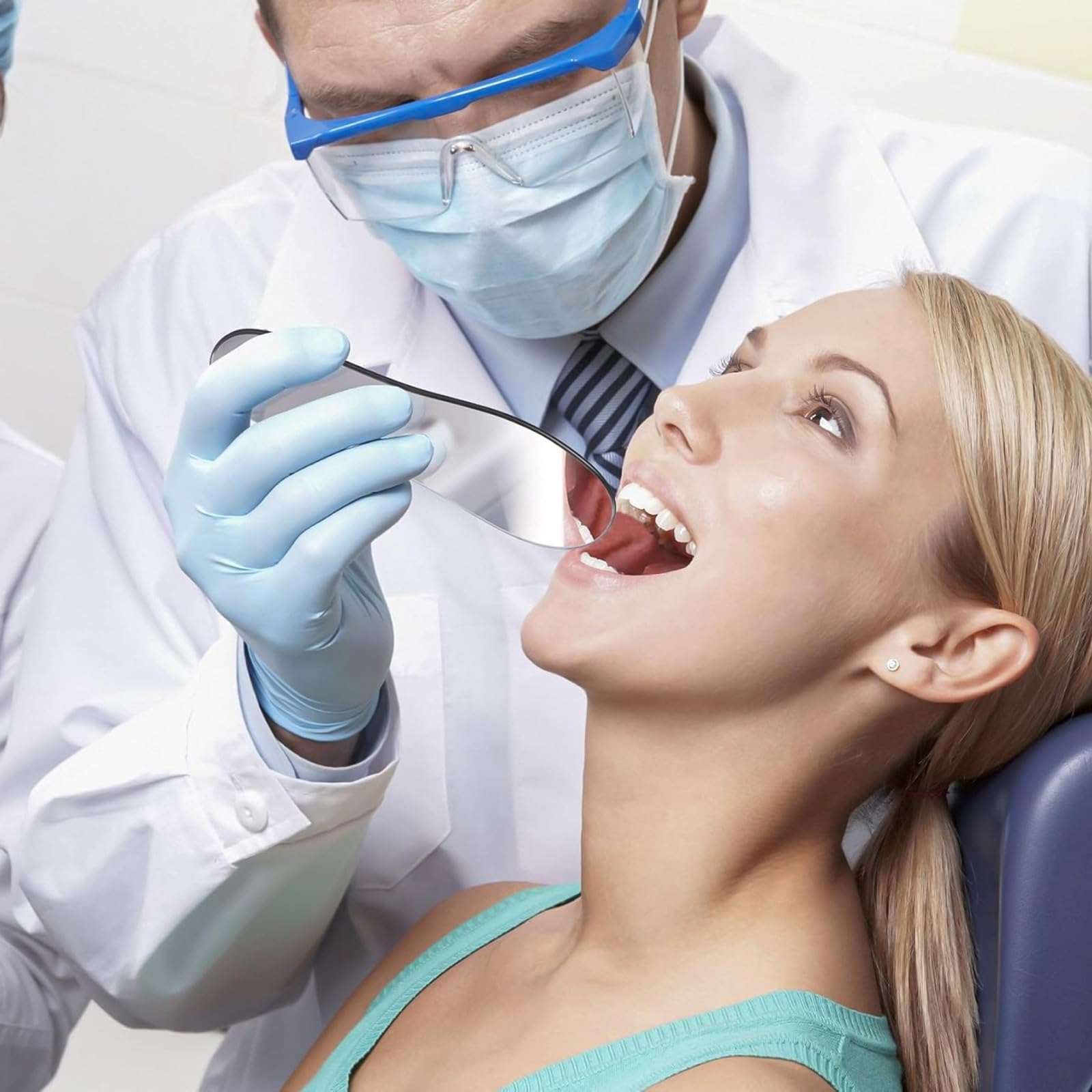 Espejo dental oclusal fotográfico con ventilador de luz y reflector intraoral de vidrio chapado antivaho