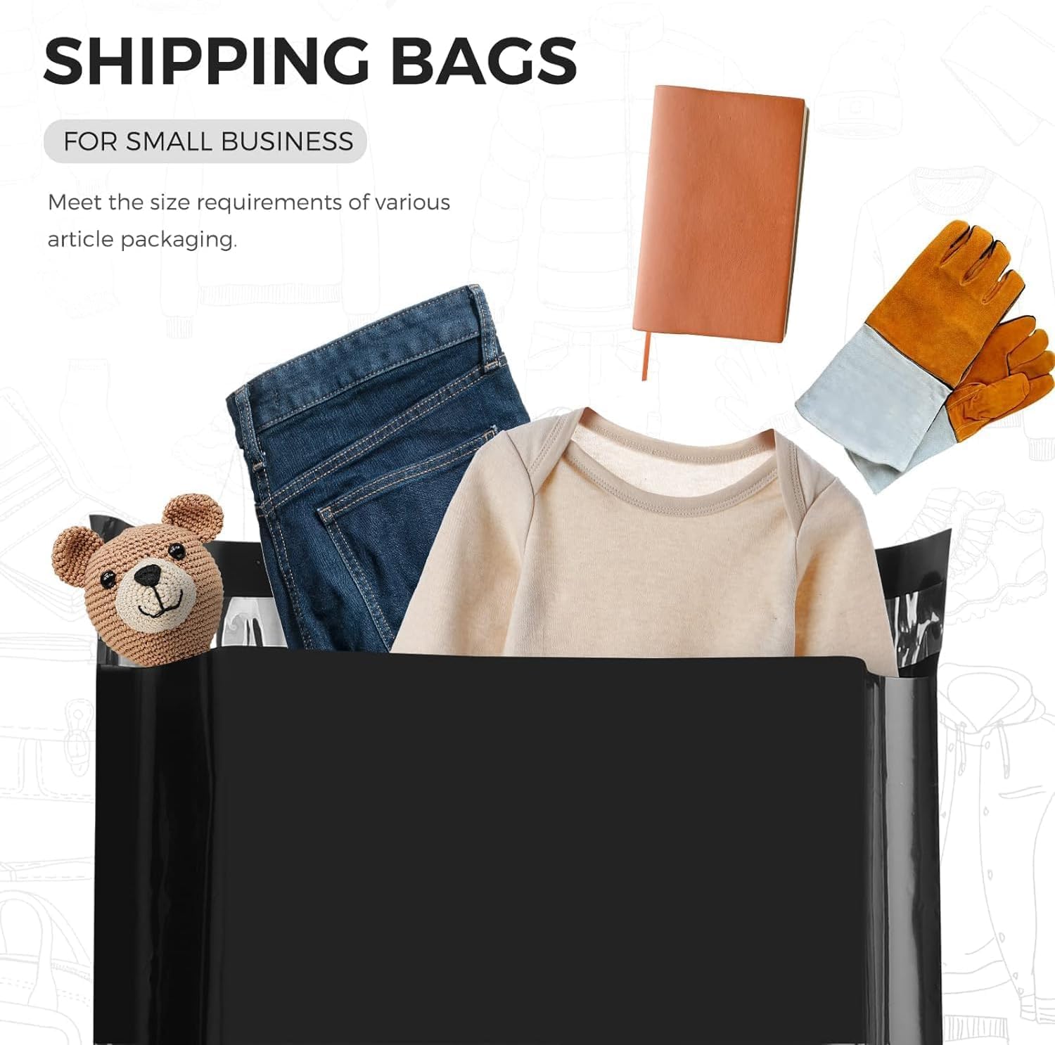 Metronic Sobres de polietileno de 10 x 13 pulgadas, 500 unidades, fuertes bolsas de envío adhesivas para ropa, bolsas de polietileno impermeables para envío, sobres de envío flexibles para pequeñas
