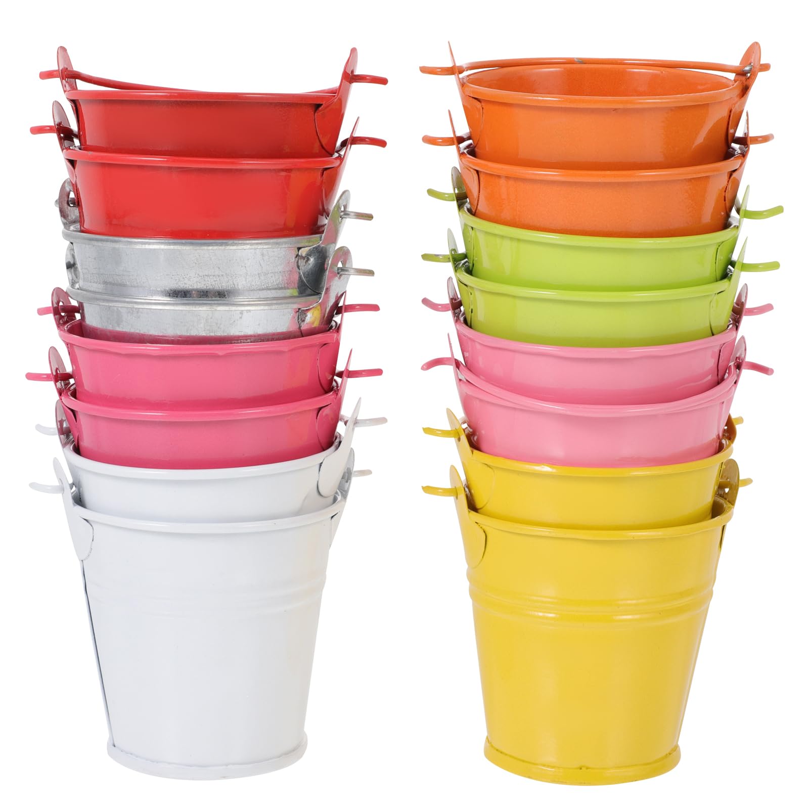 SEWACC 16Pcs candle mini tin bucket soy wax candle cans ornament container small candle bucket Scented Candle Tins mini candle cans Soy Wax Bucket Crafts Mini Buckets Barrel iron Metal