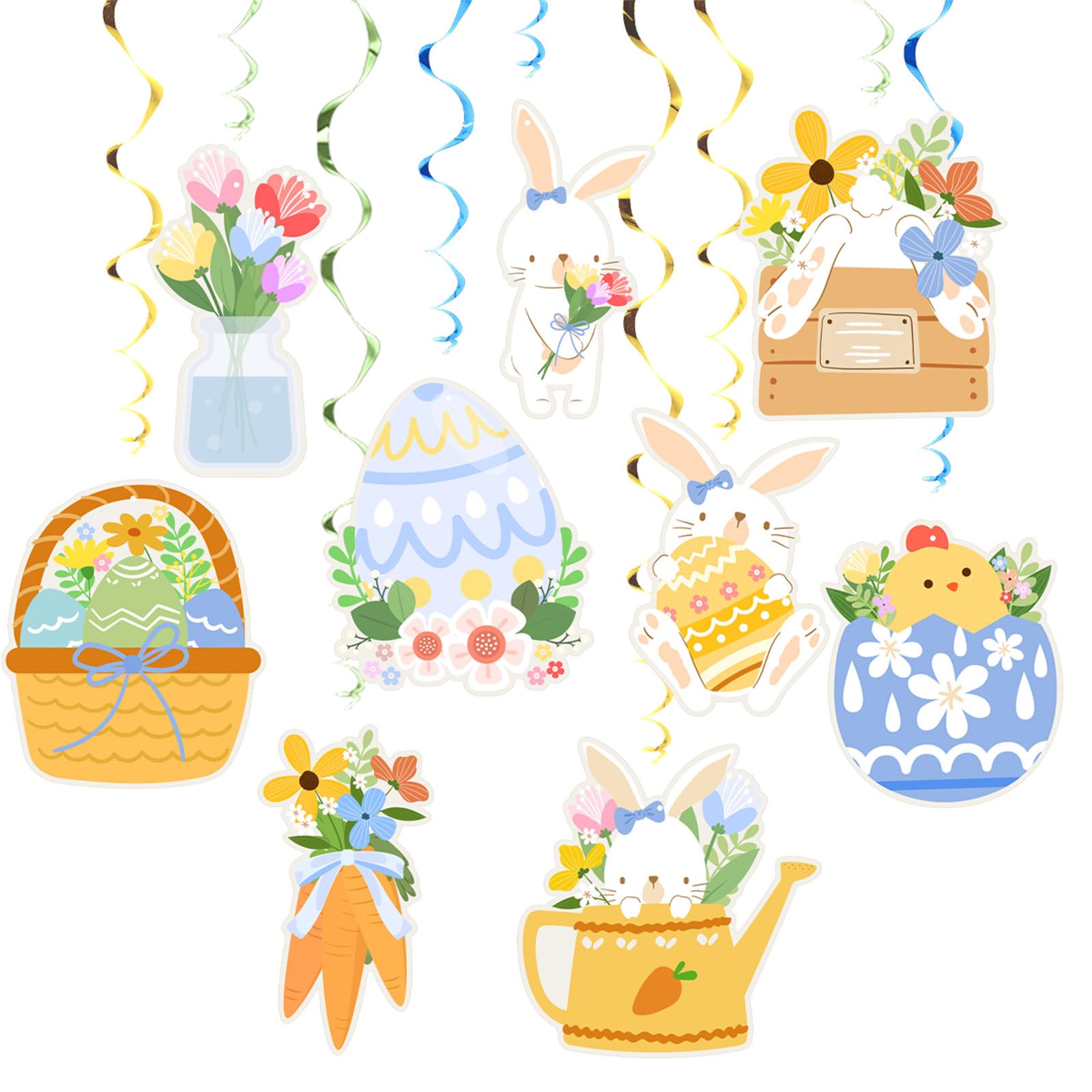 hogtnd Sturdy Hanging Decorations Made of Paper and PVC, Fade-resistant Shades, Easy Installation for Lasting Festival Atmosphere, School, Family Party, Spiral Pendant