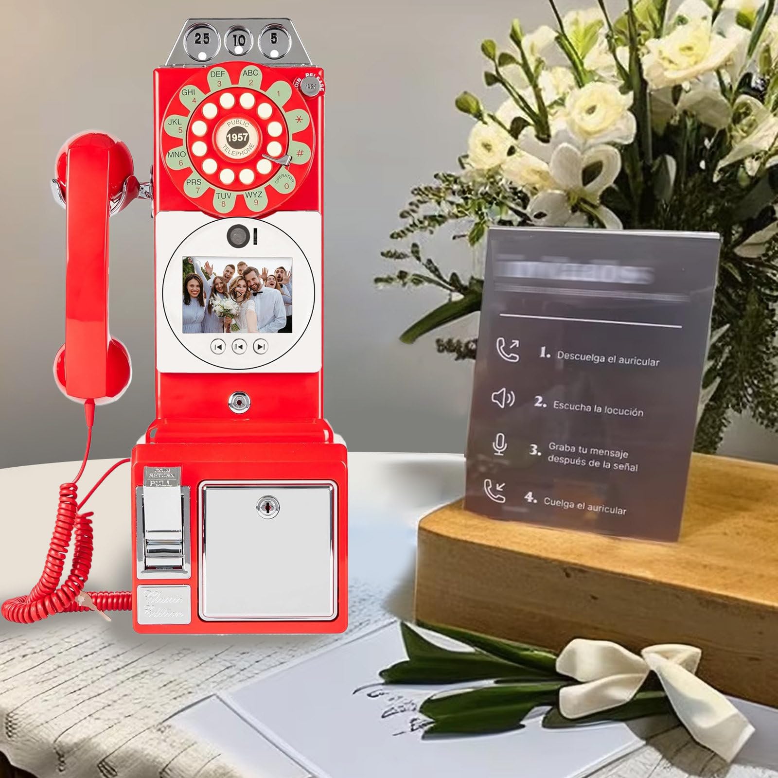 Libro de invitados de audio para bodas y fiestas, graba mensajes de voz y video durante 6-7 horas, saludos personalizables