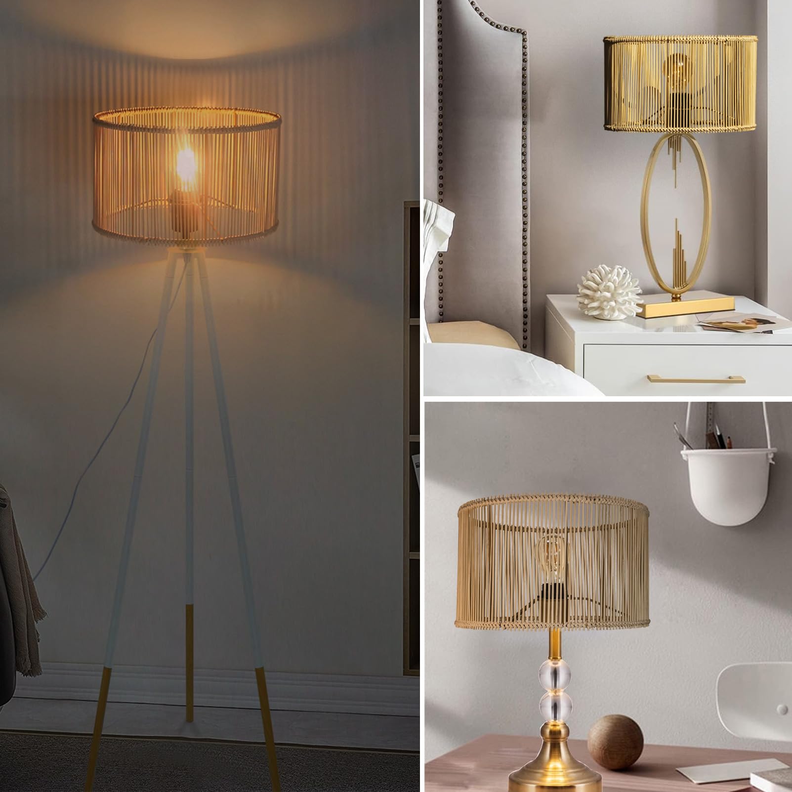 paralume in rattan di ricambio per lampada boho per lampada da terra lampadari a sospensione arco lampade a sospensione