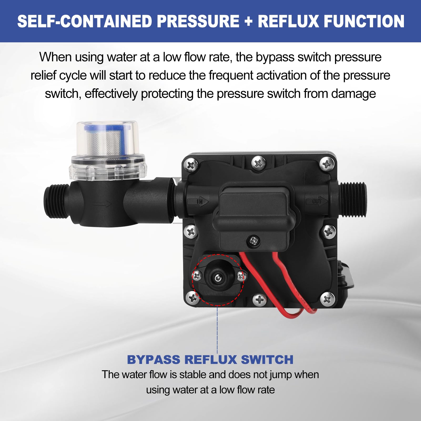 Shurflo 4008-101-E65, Erogatori di Acqua Calda e Fredda, 55 Psi 3 Galloni Al Minuto 7,5 Ampere 12 V Pompa Acqua Autoadescante per Roulotte 4008101E65