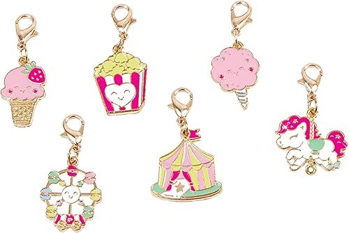 Miniatura 7 de Make It Real Sweet Spin Carnival Lip Gloss Pulseras  104 piezas, kit de manualidades de joyería DIY, diseño de 5 pulseras de cadena con dijes,