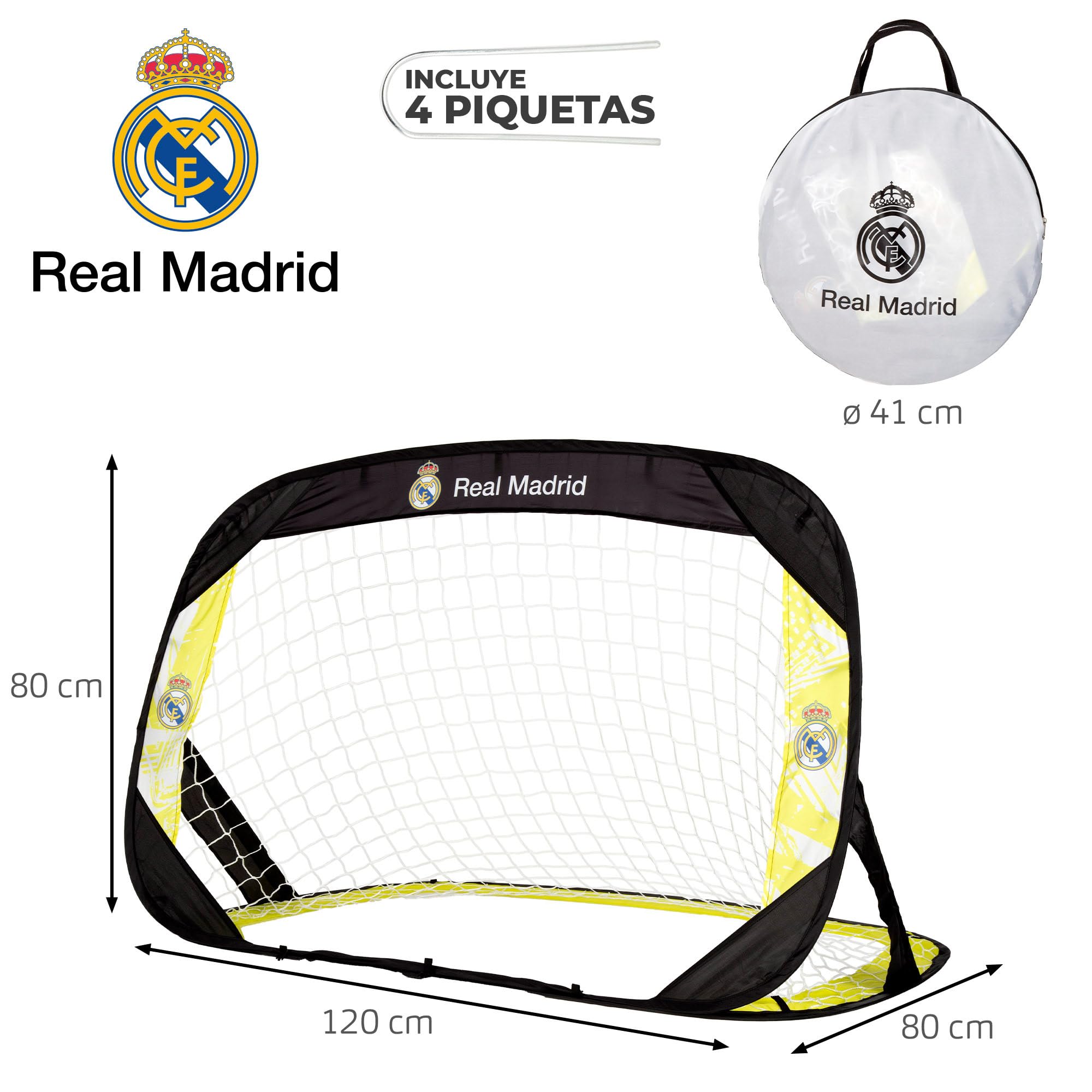COLORBABY Set 2 porterías fútbol Pop-up 120 x 80 x 80 cm Incluye Bolsa de Transporte