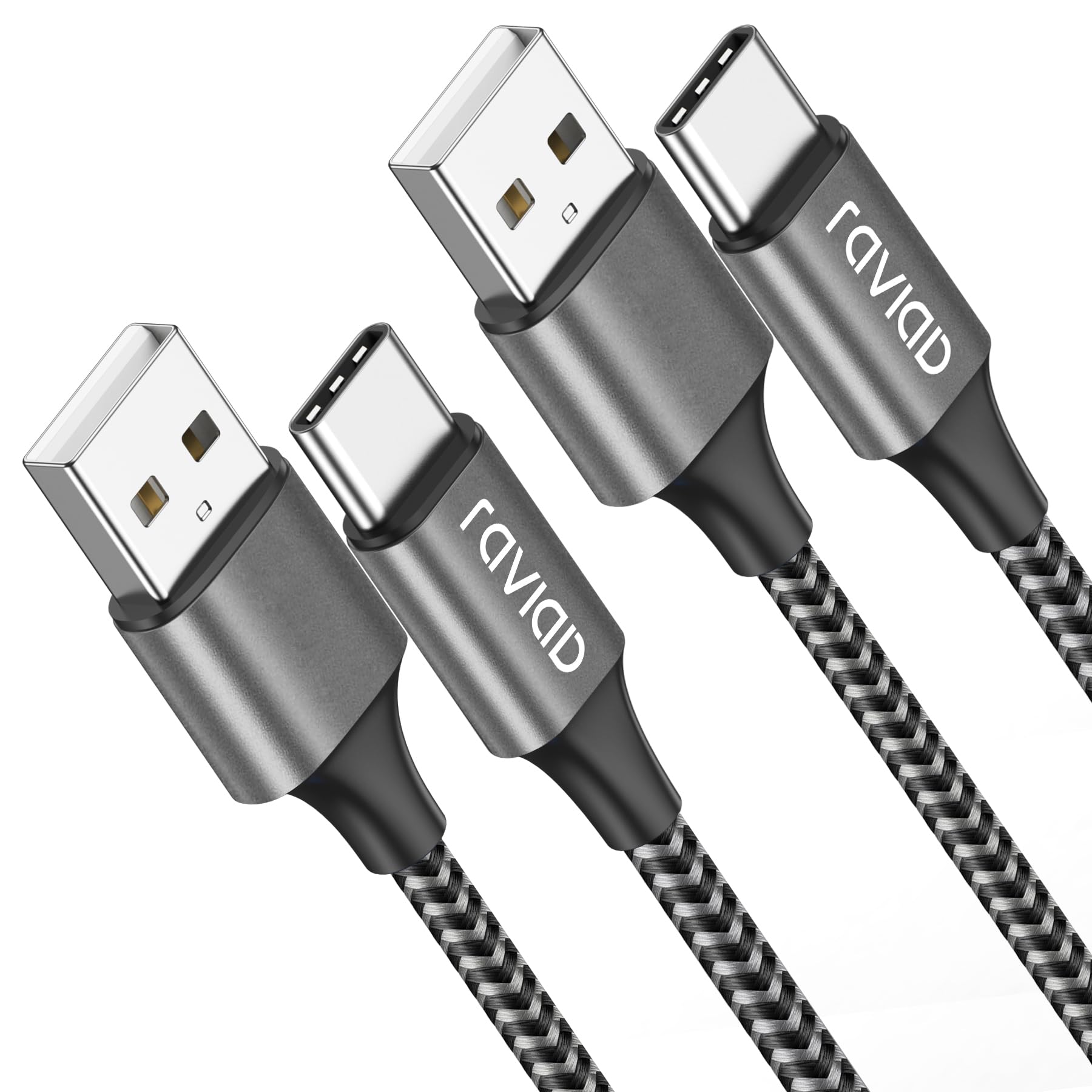 RAVIAD Cavo USB Type-C [2Pezzi, 1m] Cavo USB C Ricarica Rapida 3A QC 3.0 | Nylon Intrecciato Cavo Ricarica USB C per Samsung Galaxy S25/ S24/ S23/ S22, iPhone 17 16 15 Pro Max Plus, P60 P50, Pixel
