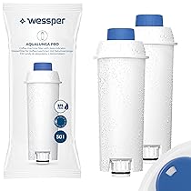 Wessper Filtro Acqua Macchina da Caffè, Ricambio Filtro per Macchina da Caffè DeLonghi DLSC002, SER3017, ECAN, ESCAM, ETAM, SECAM, Serie S, Cartuccia Filtro Acqua Data – 2 Pezzi
