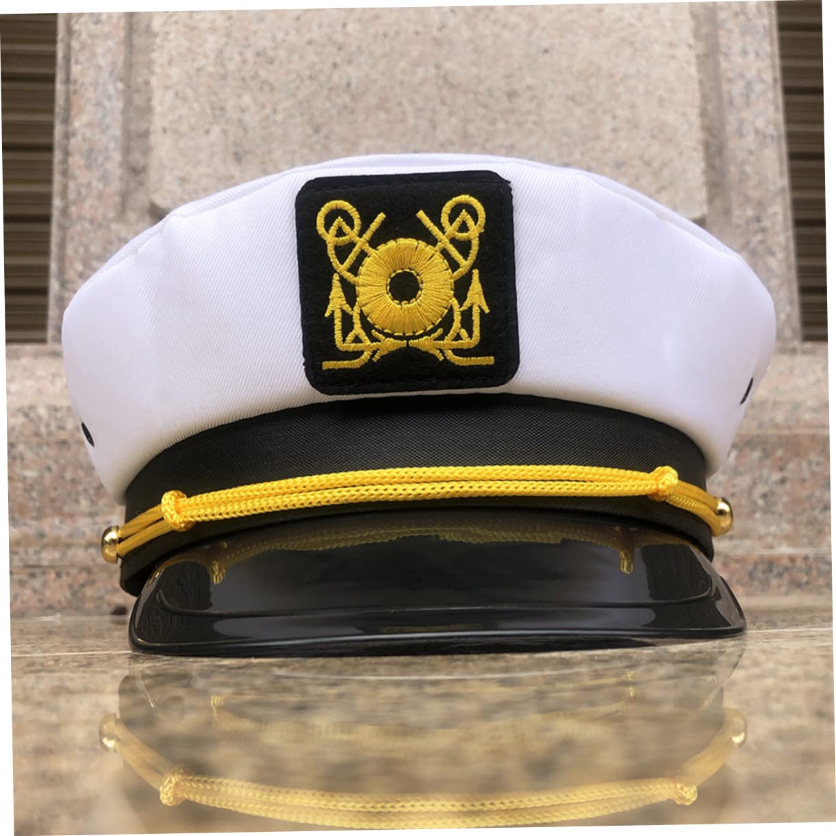 SHERCHPRY 4pezzi Cappello Da Marinaio Unisex Con Visiera Curva Per Costume Nautico Accessorio Per Halloween e Mascherate Protezione Solare e Stile Elegante Con Ricamo