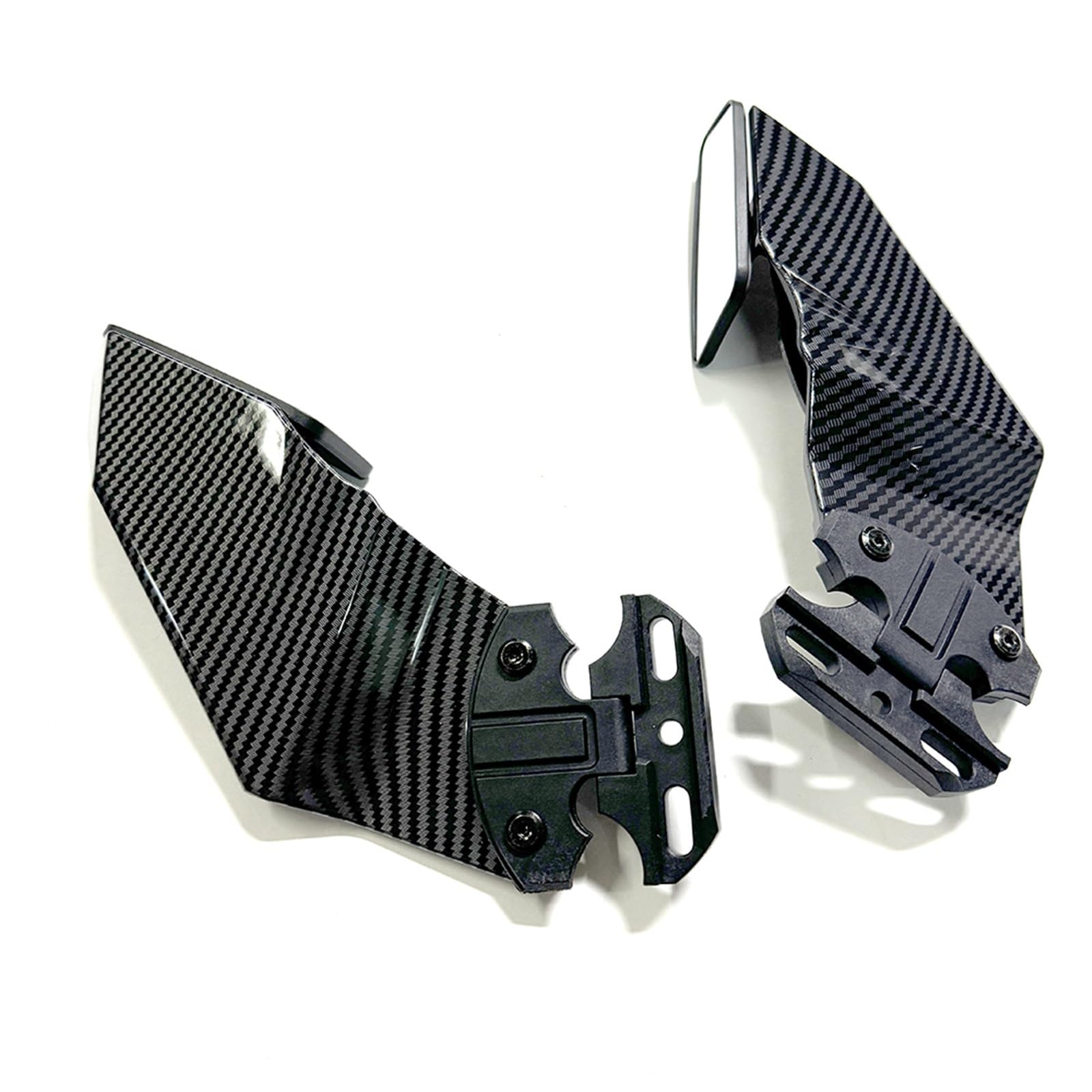 Carbon Fiber Style Adjustable Side Wing Spoiler Fairing With Rear View Mirrors For Yamaha YZF R1 R3 R6 R15 R25 R125 T-MAX530