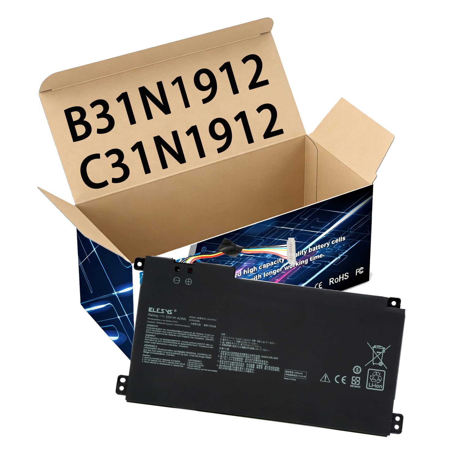 BLESYS B31N1912 C31N1912 Batterie pour ASUS Vivobook Go 14 E410M E410MA Series