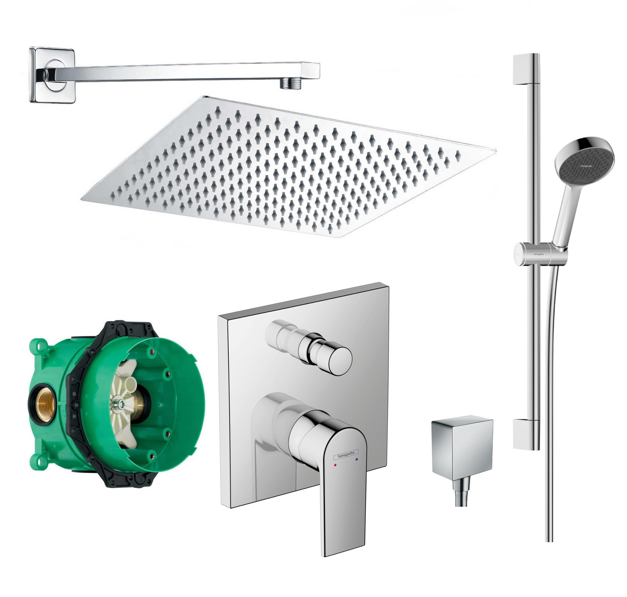 vanvilla Duschsystem Unterputz mit Duscharmatur Hansgrohe poliert HG33